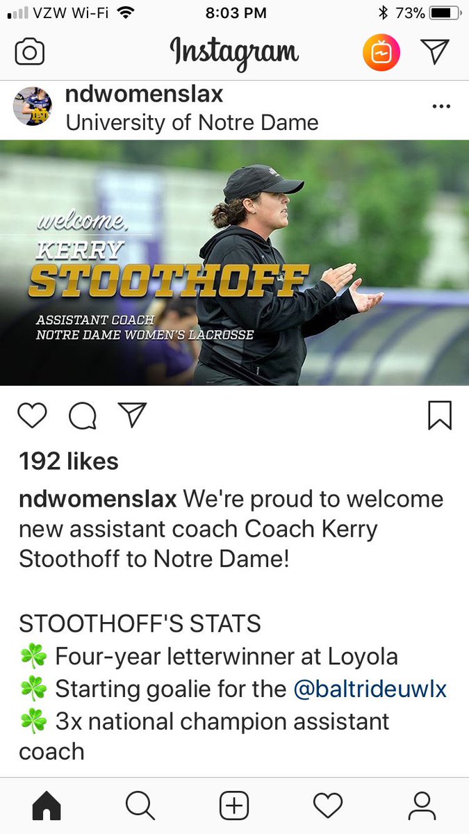 BBPathletics's tweet photo. Congrats @BBPSchools Alumni Kerry Stoothoff on her new position at Notre Dame. #PhantomPride https://t.co/Mx2VWqrqpe