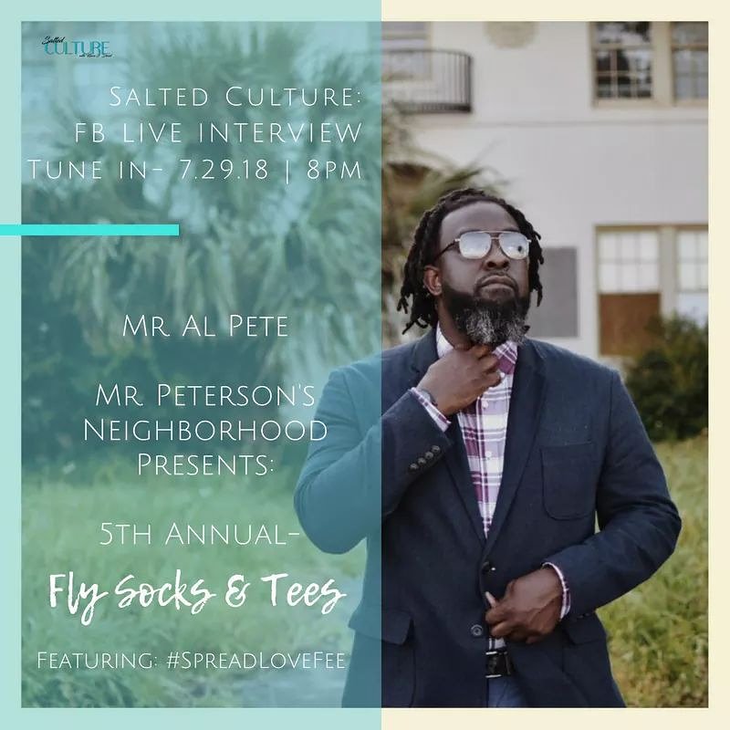 saltedculture's tweet photo. This Sunday evening we will be interviewing @mralpete LIVE on facebook about the 5th Annual Fly Socks and Tees: #SPREADLOVEFEE Edition.
Make sure you tune in at 8pm!
https://t.co/MtKZk1rhEt
#indie #interview #support #rt https://t.co/gXZ06F4rj9