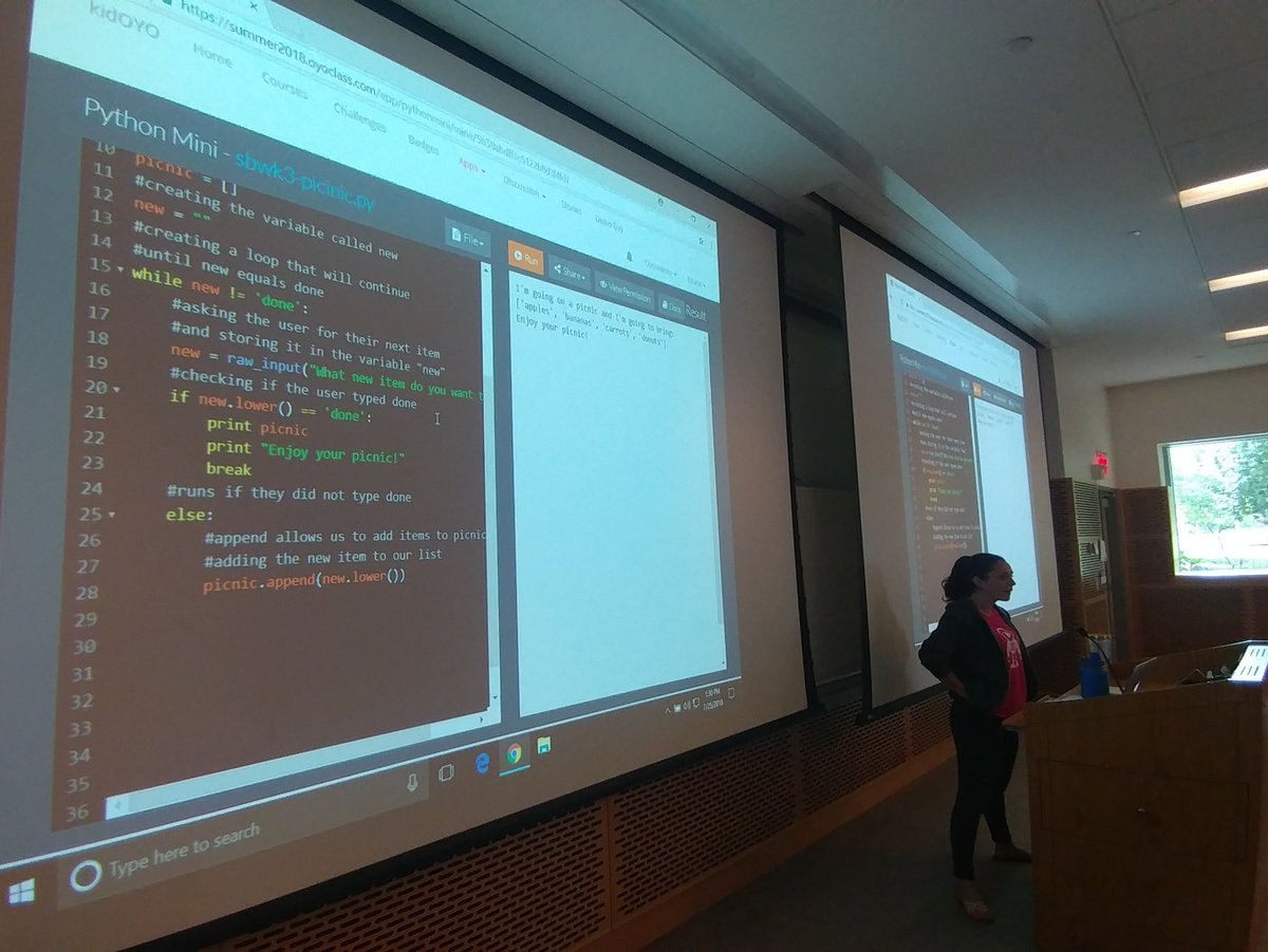 sscheitel's tweet image. RT @ CoreBTSLI "RT kid_OYO: Presenting her own creative coding w/ Python lesson, beckerphysics moves one step closer to Demo Day CodeMakeOwn.. after leading her team through a Code Conquest prototyping hackathon of course! #codeLI https://t.co/s6MnrsZ7y7"