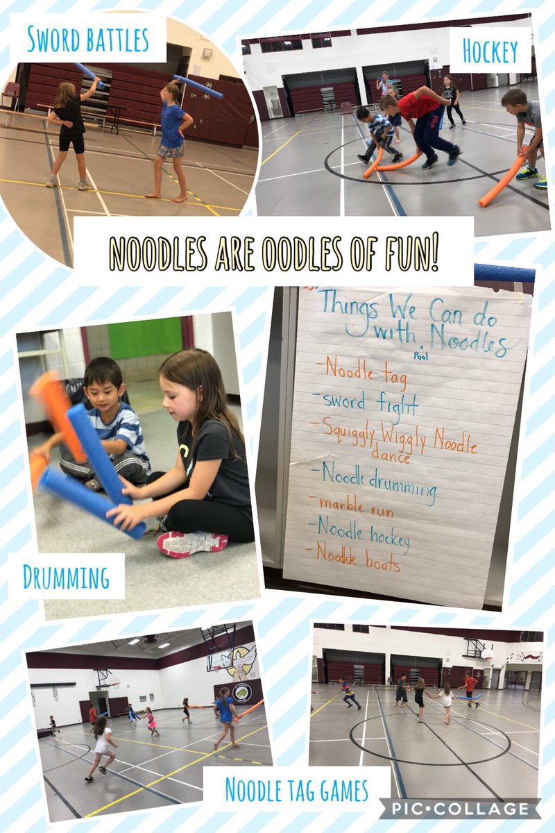 SLearning2018's tweet image. Why not use pool noodles? We came up with a wide variety of ways to use them, and almost completed our list. #learningfun #multigrade #noodles @RccdsbS @RCCDSB