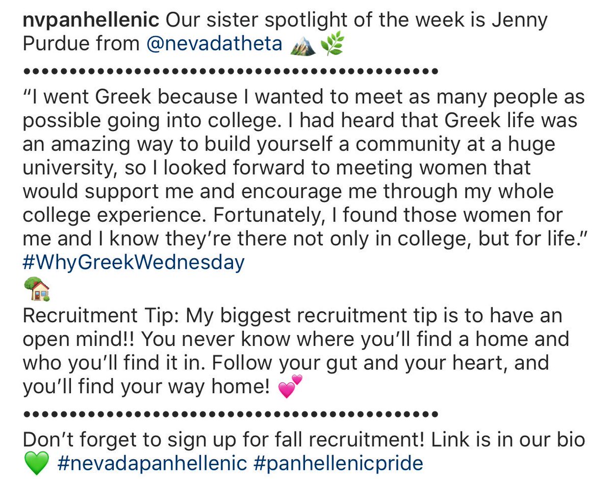 renopanhellenic's tweet photo. Sister Spotlight of the Week! ✨🏔 #panhellenicpride #gogreek https://t.co/sl13OOJa9X