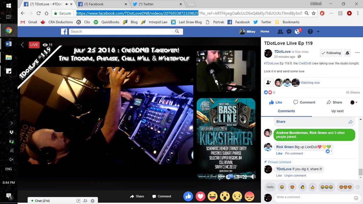 errbodiesdaddy's tweet photo. Wednesday night jam session on #TDotLive with special guests @Trutroopa Chill Will, DJ Phrase, and residents @errbodiesdaddy and @paultranzit #drumandbass #dnb #drumnbass #jungle #EDM #toronto https://t.co/PEi69Nmzjz