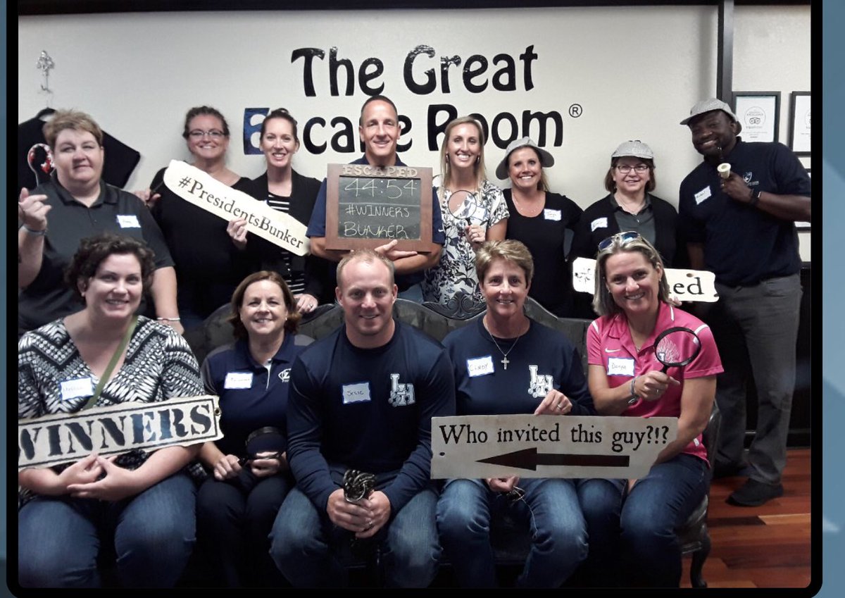 Tonlyn920's tweet photo. Excellent teambuilding with the LHHS new admin team! We escaped @TGEROrlando  #whycantitagmichaelhoward? #spam https://t.co/BIekvWcQBv