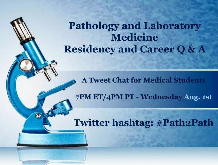 Calling all pathology🔬curious medical students! Please join the #Path2Path Q&amp;A with a team of pathologists, residents, &amp; fellows to learn about this amazing career! 🔬Wednesday, Aug 1st 7pmET/4pmPT 😎#medtwitter #medicalstudent #TwitterHomework #pathology #medstudents #MedEd