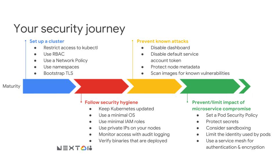 MayaKaczorowski's tweet image. people have been asking for the &apos;security journey&apos; from @jesseendahl and I&apos;s talk on #Kubernetes security - here it is! #GoogleNext18
