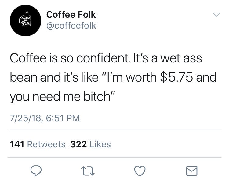 Hey <a href="/coffeefoIk/">coffee folk</a> - don’t steal jokes. There’s an RT button if you liked my idea.