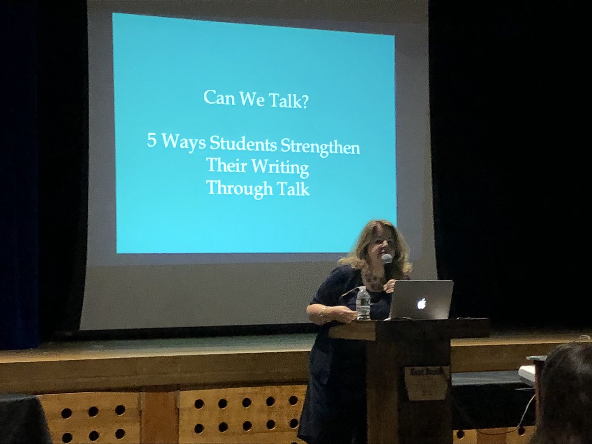 c_rejent's tweet image. Ss talking as a way to grow thinking and writing with @KarenECaine @#PARSUM18 institute.
