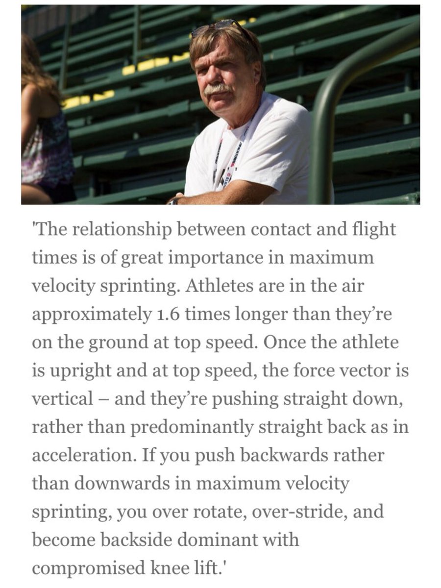 bobbystroupe's tweet photo. This is an excellent quote by @PfaffSC @ALTIS . This is a common problem with football players because they have a habit of producing horizontal forces. That over rotation creates a lot of injuries in addition to keeping some fast athletes from their potential. #SPEEDTIPS https://t.co/JTfA5JX7D0