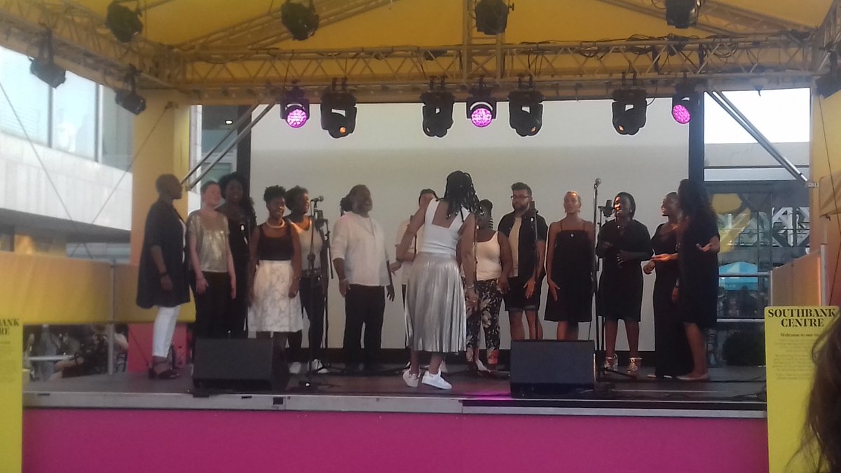 kwanjulia1's tweet photo. @southbankcentre @BN_Collective Wonderful upbeat music evening with gospel/pop songs&amp; dancing. I was still recovering from travel exhaustion but the evening lifted ones spirits up.Still many laughs in Sister Act &amp; found out they were Carmelite nuns. The cyclists were great to keep the film running #GospelMusic https://t.co/1G7f8h45tl
