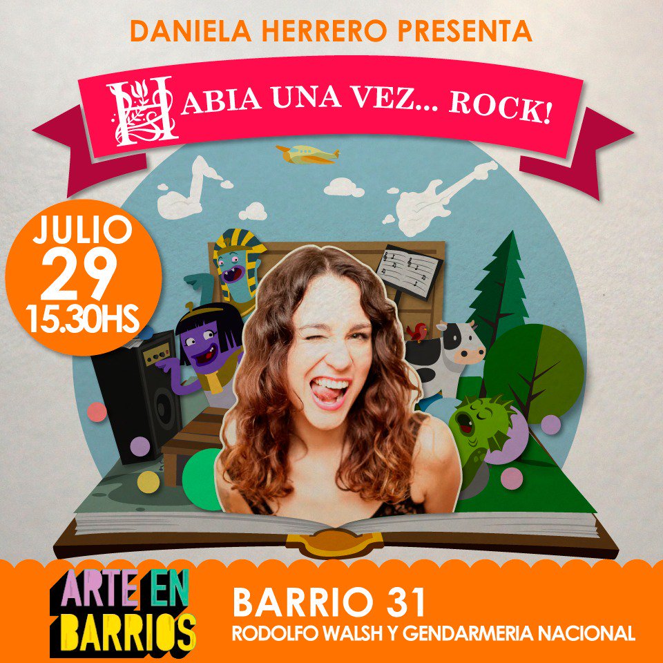 PlanetaEnter's tweet photo. #AgendaPlanetaria⚡️🚀> #IMPERDIBLE‼️> Este domingo se viene @HUVRock al #Barrio31 con la genial @Herrerodaniela para meterle #Rock a tus #Vacaciones! >> #ArteEnBarrios cc @daniherreroINFO @CercaDH @atuladodh #Venite https://t.co/FFCS7VbXAJ