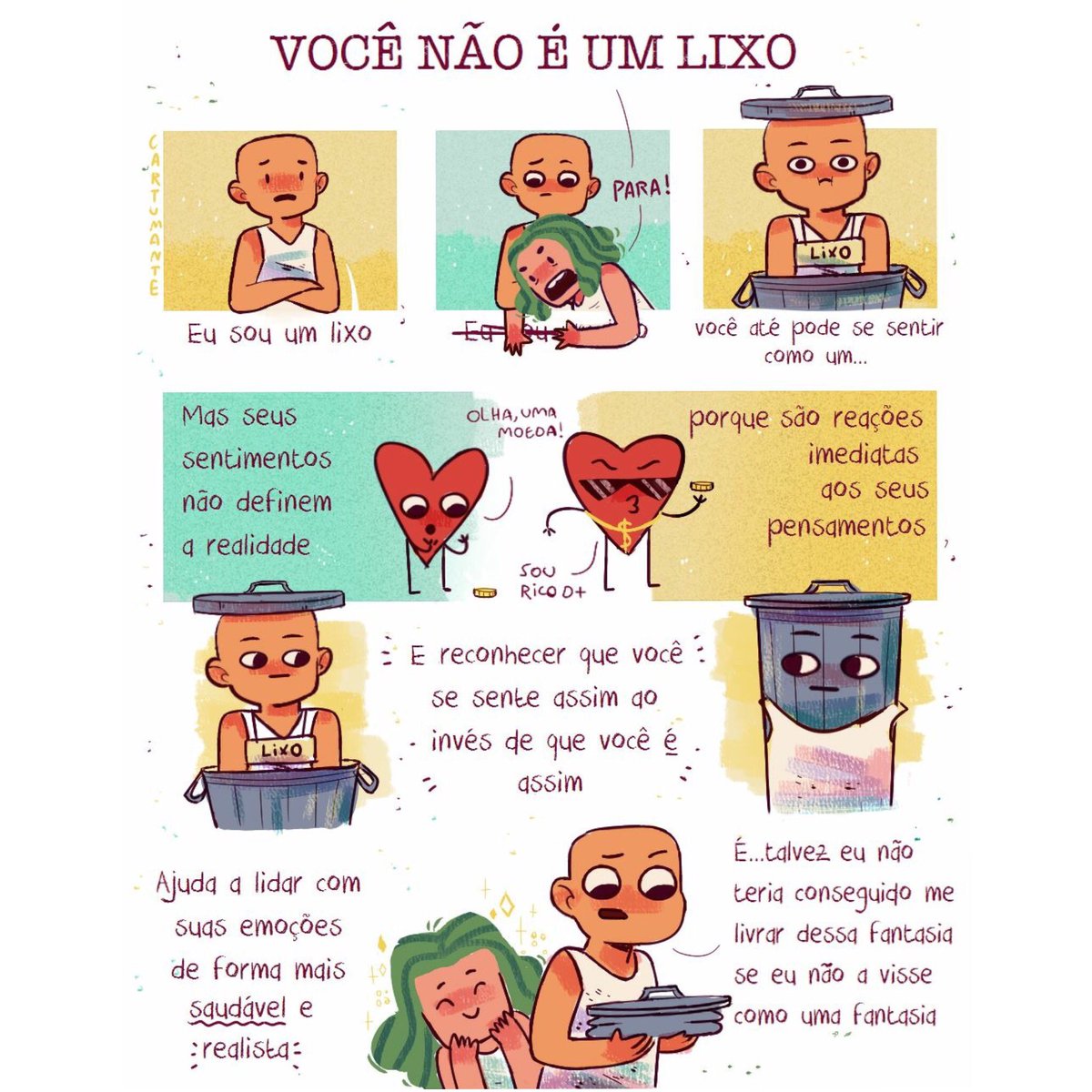 Nunca fiz uma tira com tanto texto, meu deus #desenho #tunaoelixo 