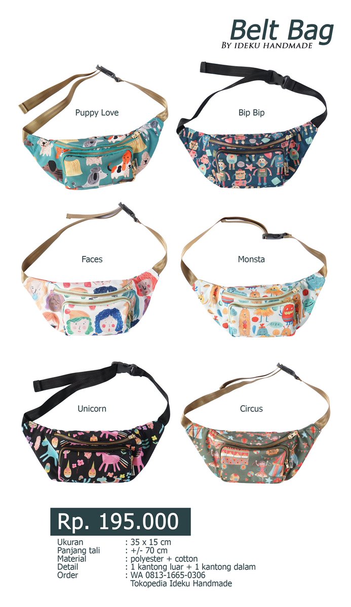 Belt bag sudah selesai diproduksi. Yeayy! Langsung bs diorder karena ini semua masih ada stock. 

Cara order:
Tokopedia
m.tokopedia.com/idekuhandmade

Whatsapp
0813-1665-0306