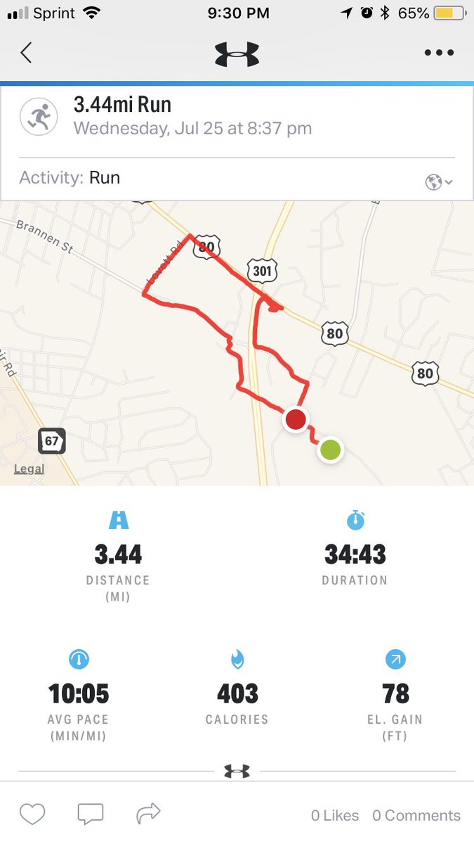 kengassiot's tweet photo. Moon up, sun down, 3 1/2 miles later and Iโm looking for cold water town. #runningfeelsgood #positivestressrelief @MapMyRun https://t.co/OpUOWobKeF