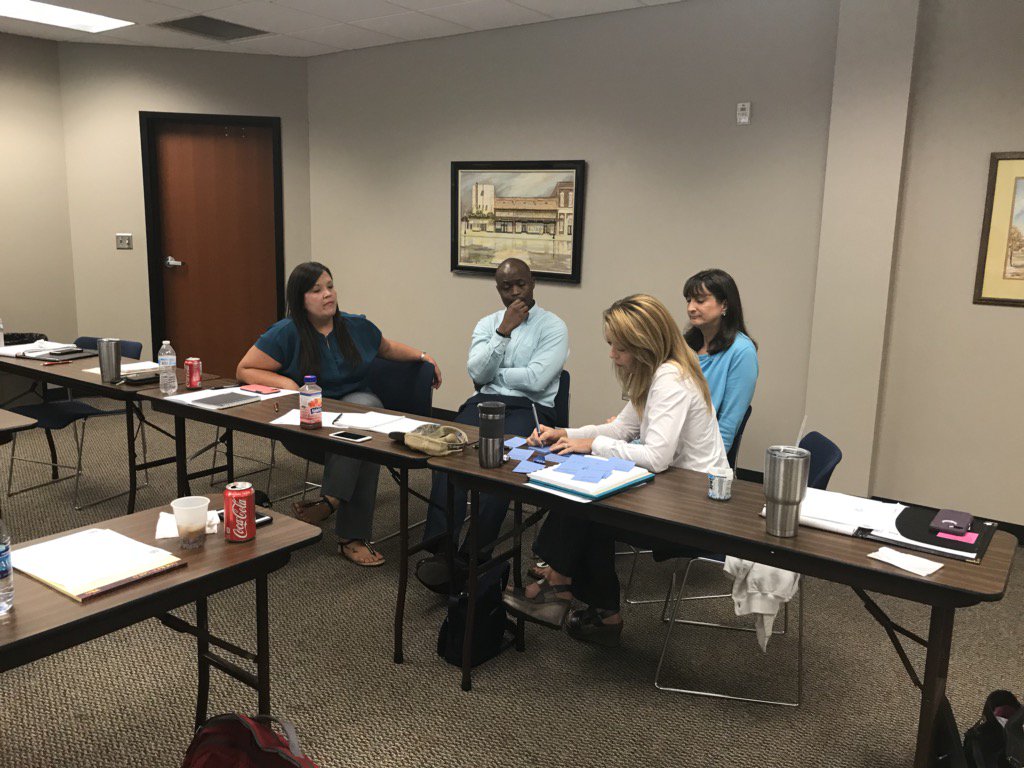 Group activity today with our awesome admin team. Great discussions about RTI, Graduates &amp; Data. @SCSAggies