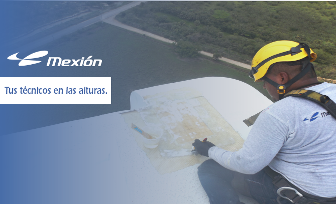Mexion_LATAM's tweet photo. El mantenimiento preventivo en palas de aerogeneradores, es una metodología que se ha vuelto necesaria e implementada en todo el sector eólico por sus buenos resultados. La acertada intervención permite disminuir drásticamente el downtown de los equipos. #Mexión #windpower https://t.co/ldAAM6AxSM