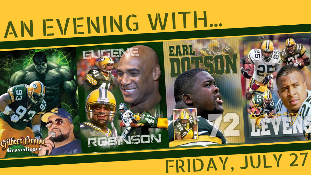 EssenMadison's tweet image. Have you heard? We're hosting a @GB_Foundation93 event on July 27. Meet @GilbertBrown, @DorseyLevens, Eugene Robinson and Earl Dotson of the @packers and participate in games, a raffle, a silent auction + more. Learn more: essen-haus.com/events/gilbert…
