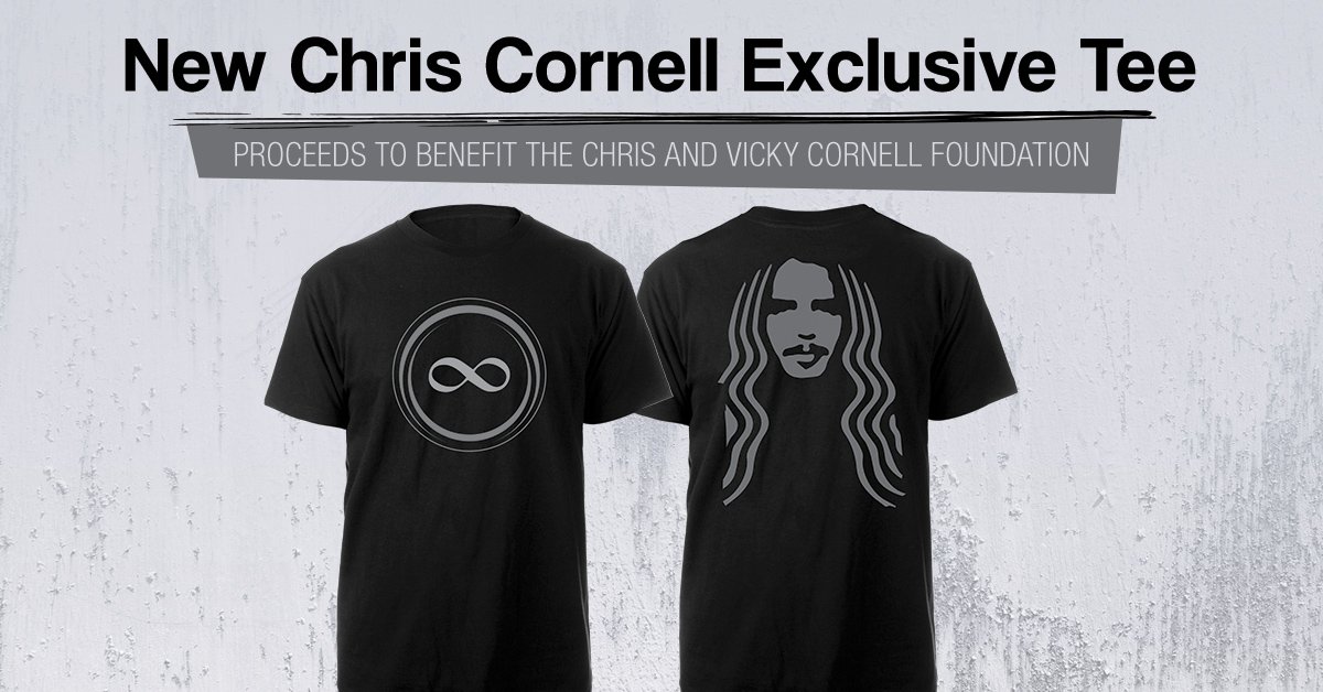 The Chris Cornell Infinity Tee (featuring artwork by Matt Cameron and Josh Graham) is available now at: smarturl.it/CCFoundationTee. Proceeds from the sale of this shirt will benefit The Chris and Vicky Cornell Foundation. #KeepThePromise