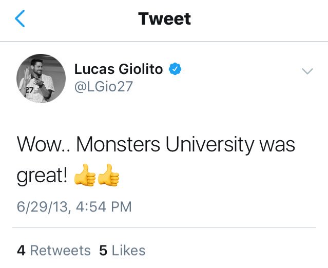 ChiSoxFanMike's tweet photo. Some players have racist and offensive old tweets and then there's Lucas Giolito. 😂 https://t.co/tLhoLdNR1N