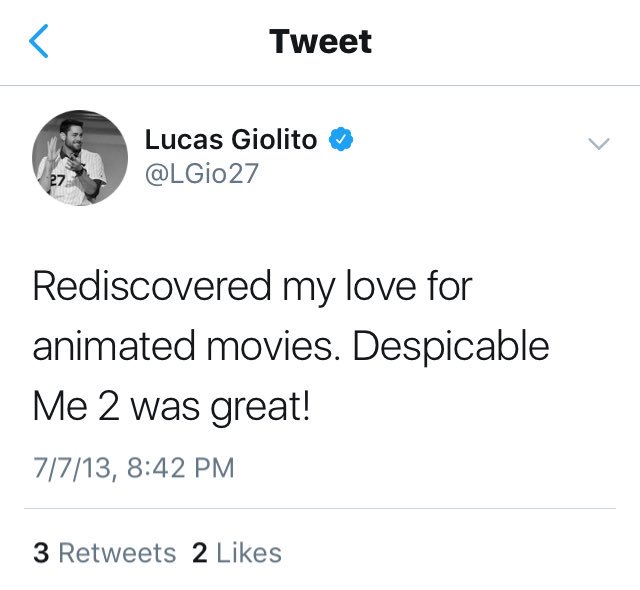 ChiSoxFanMike's tweet photo. Some players have racist and offensive old tweets and then there's Lucas Giolito. 😂 https://t.co/tLhoLdNR1N
