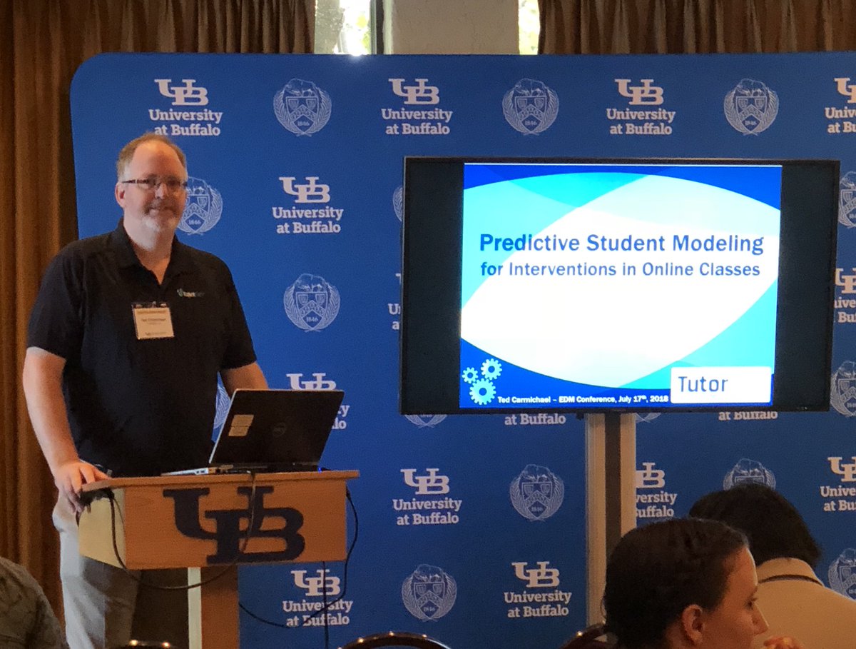 Dr. Ted Carmichael at the Educational Data Mining 2018 conference, talking about "Predictive Student Modeling for Interventions in Online Courses."  #EDM2018 <a href="/NSF/">U.S. National Science Foundation</a> #EDgIER