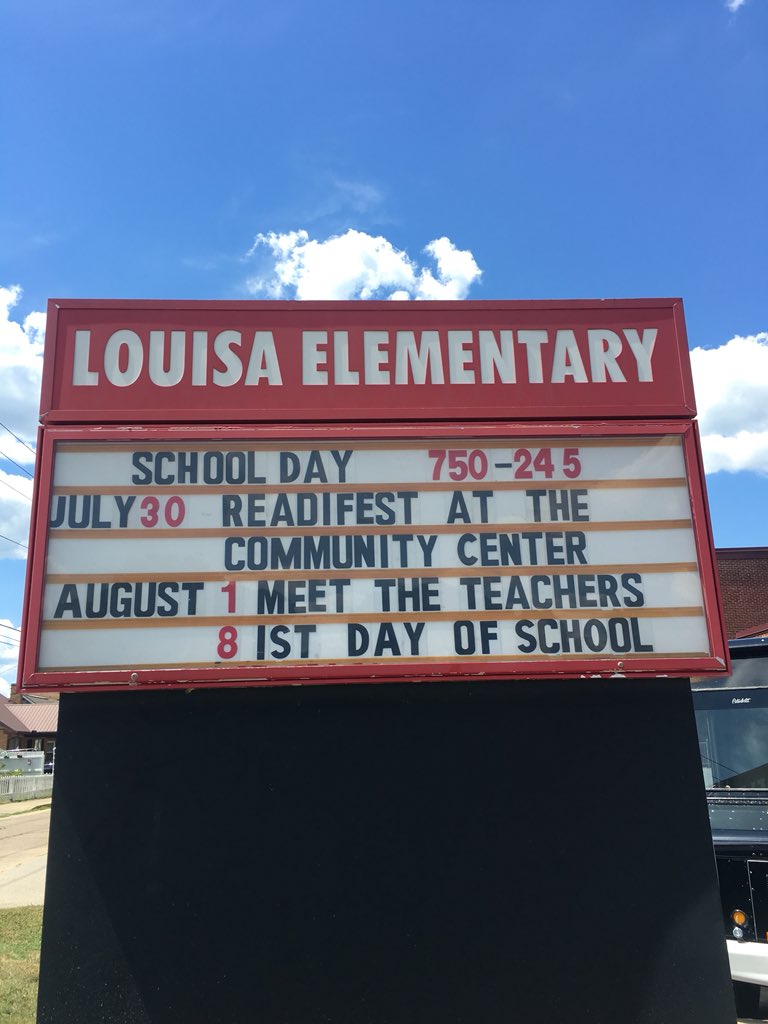 edix4407's tweet photo. Upcoming schedule for Louisa East! #almostschooltime @aprinceLC https://t.co/alRv4MdhZ7