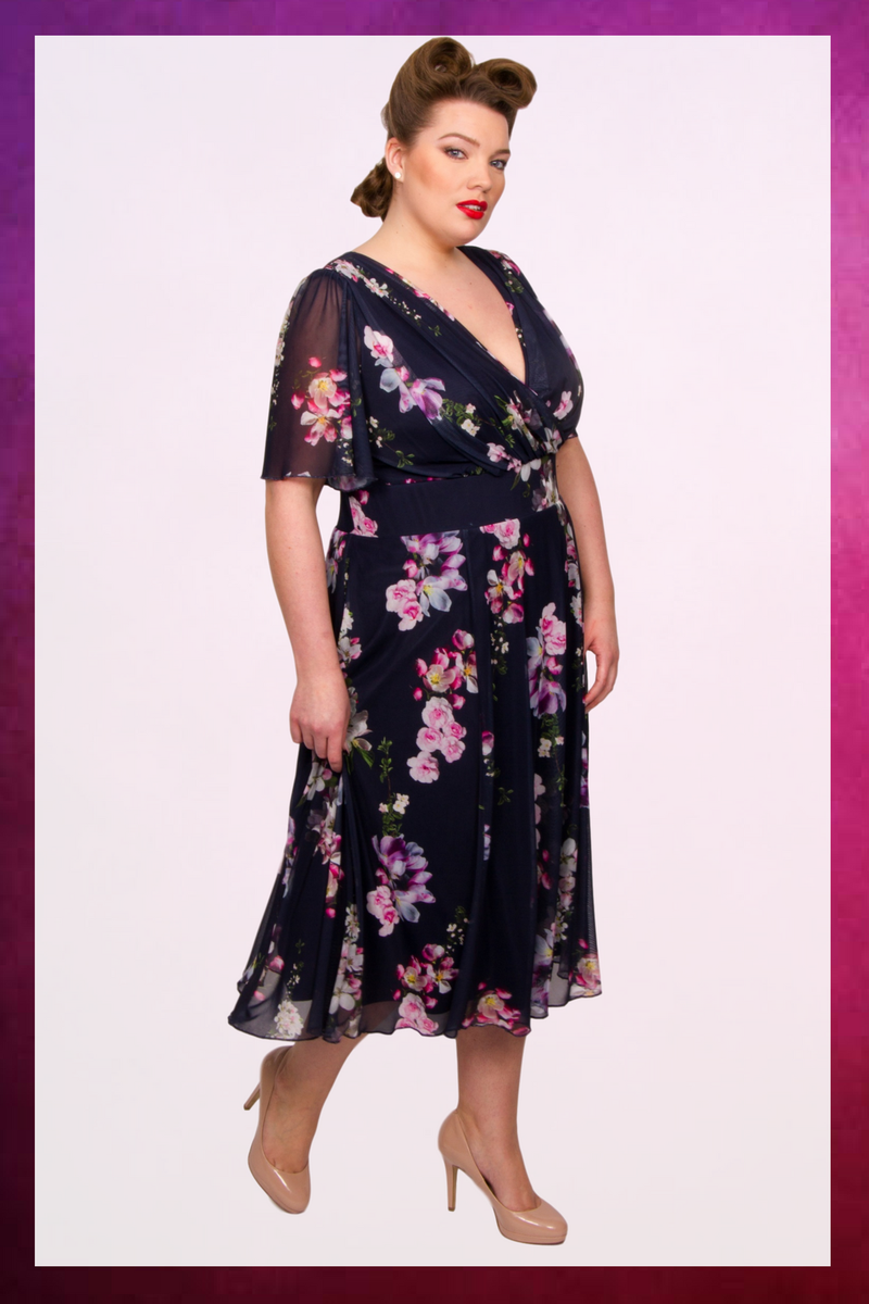 scarlett & jo angel sleeve midi dress
