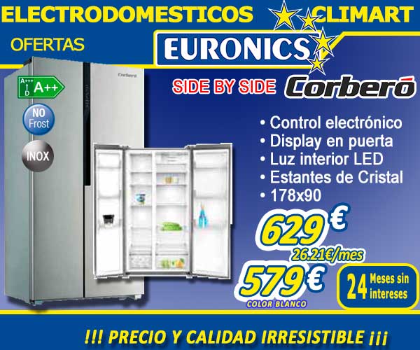 Climartonline's tweet photo. #Oferta de #Nevera de la #Marca #Corbero #Combi al #precio increible de 579€ en #blanco y en #plata a 629€ , con una #financiacion a 24 meses #sinintereses te sale al #mes a tan solo 24,13€ en blanco y en plata a 26,21€ Ven antes de que finalicen las existencias!!!! 😜😜😜 https://t.co/lvvX8ZDOnI