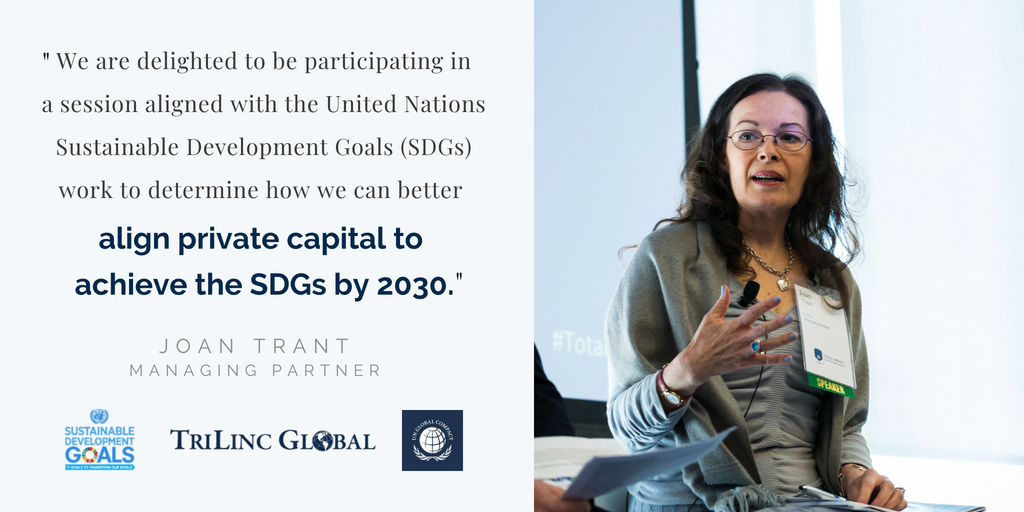 Today <a href="/TriLinc/">TriLinc Global, LLC</a> Managing Partner <a href="/JoanTrant/">Joan Trant</a> is attending a UN <a href="/globalcompact/">UN Global Compact</a> event: SDG Country Plans: A Roadmap to Private Investment. #SDGs #ImpInv