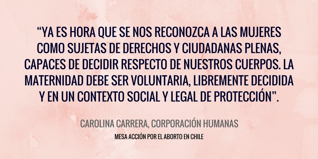corphumanas's tweet photo. "Ya es hora que a las mujeres de les reconozca como sujetas de derechos y ciudadanas plenas, capaces de decidir sobre nuestros cuerpos" Carolina de @corphumanas y @MesaAborto_CL https://t.co/UJUrFL3p8p