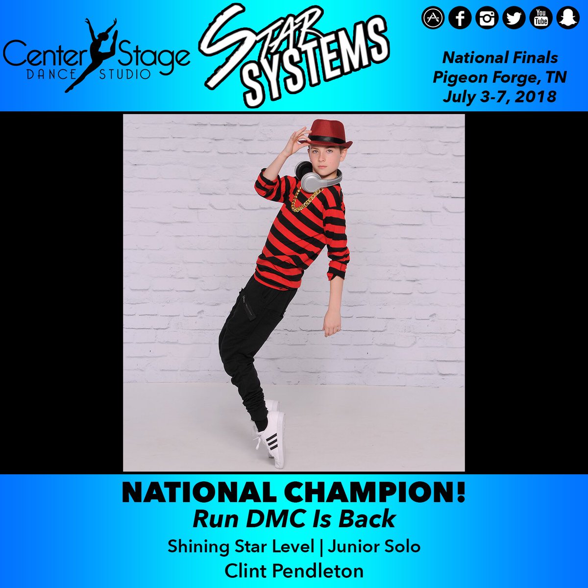 CSDSOH's tweet photo. 🔹2018 NATIONAL CHAMPIONS!🔹 Star Systems - Pigeon Forge, TN
Congratulations to our Super Star Teen Solo National Champion, Alex Haag, our Super Star Mini Solo National Champion, Maura Matuska, &amp; our Shining Star Junior Solo National Champion, Clint Pendleton! @STARSYSTEMDANCE https://t.co/VoOAvBFRN2