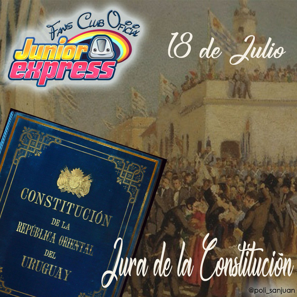 FcoJuniorExpres's tweet photo. Dia histórico 
18 de julio de 1830 se daba la jura de nuestra primer Constitución declarando el estado unitario y republicano. https://t.co/EeAr9JnXcp