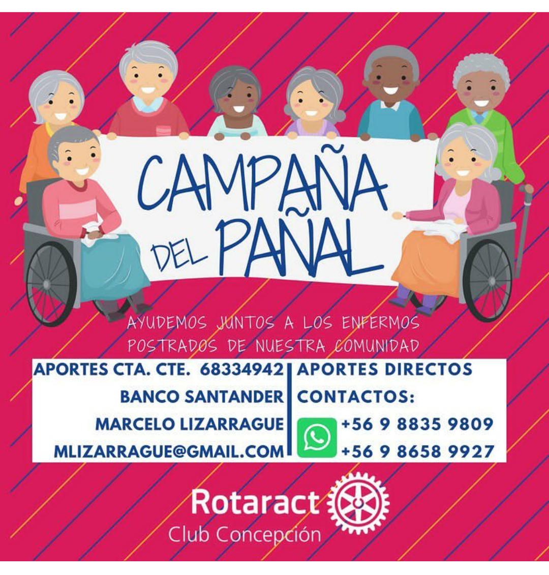 Nuestra meta: 2000 pañales de adulto. Organiza Rotaract Club #Concepción
