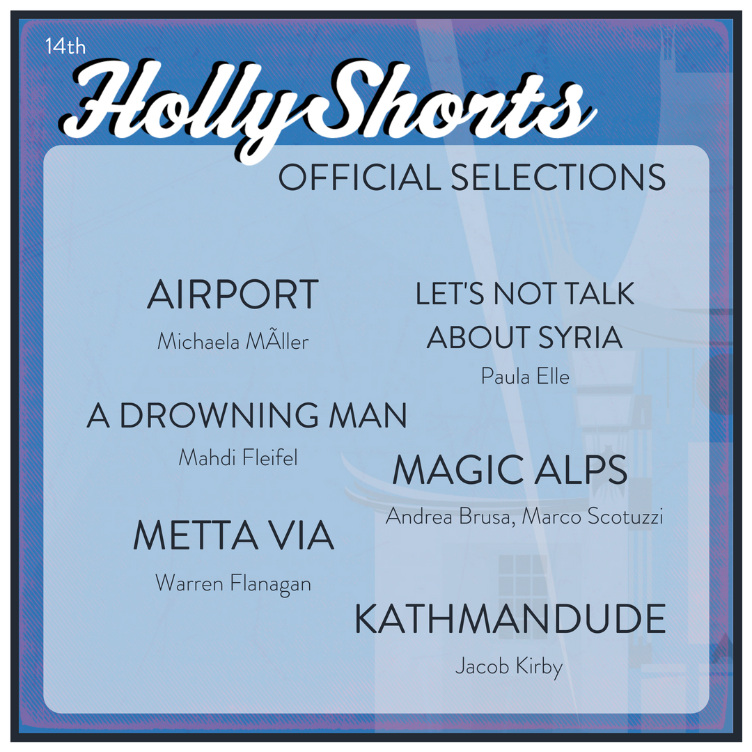 HollyShorts's tweet photo. An incredible group of short films at this years #HSFF18! Congrats to #Officialselections #Airport #LetsNotTalkAboutSyria @ideababybaby, #ADROWNINGMAN, #MagicAlps, #METTAVIA, @kdudemovie #officialselection #congratulations #FilmFestival #filmmaker #filmfest #HollyShorts https://t.co/gs9Vv4w6Sq