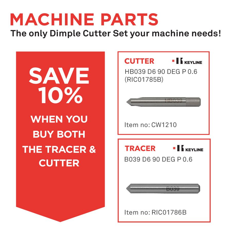 davenportburges's tweet image. KEY MACHINE PARTS OFFER: the only Dimple Cutter set your machine needs PLUS save 10% on usual list price. The set includes x1 RIC01785B &amp;amp; x1 RIC01786B.(order no: RIC01786B/OFFER). BUY NOW: buff.ly/2uyisWD #machineparts #keymachine #dimplekeys #offer
