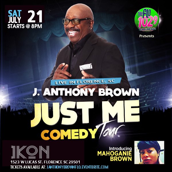 #FlorenceSC! Don't sleep on your advance tickets to see @jspotcomedy at IKON on Saturday evening at 8 PM. Don't leave your fate to buying tickets at the door; buy in advance: bit.ly/JAnthonyBrownF… #JAnthonyBrown #JustMeComedyTour
