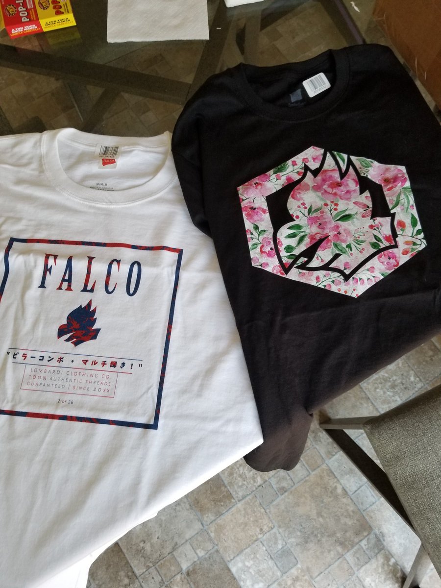TKbreezy's tweet photo. My Falco stuff came in today. Shoutouts to @LCC_Smash for having sick gear https://t.co/SmRktIqTVB