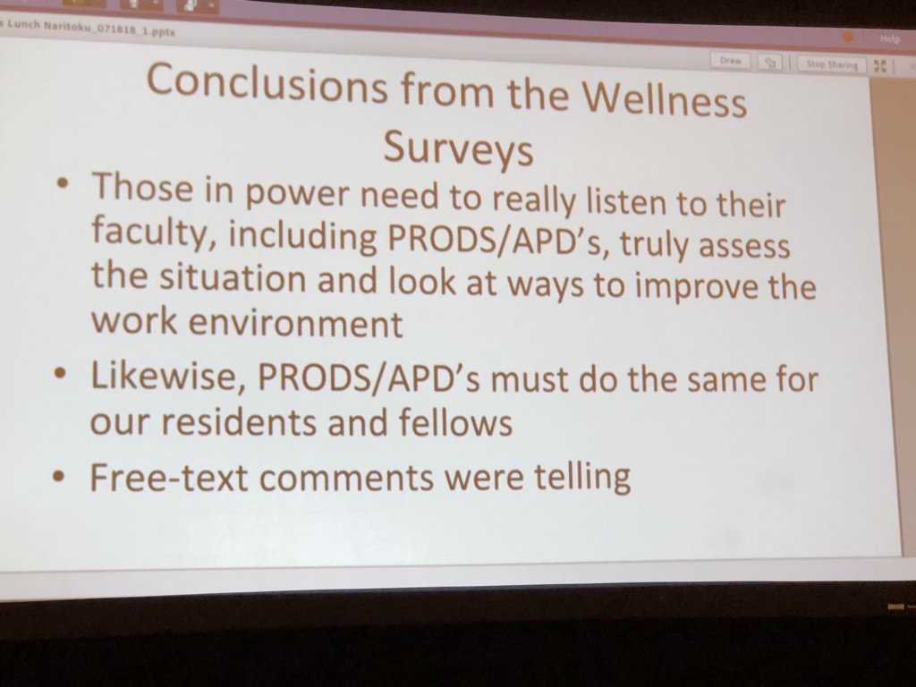 VTPathology's tweet image. Dr Naritoku - Conclusions from the #wellness surveys #PRODS #apcprods2018