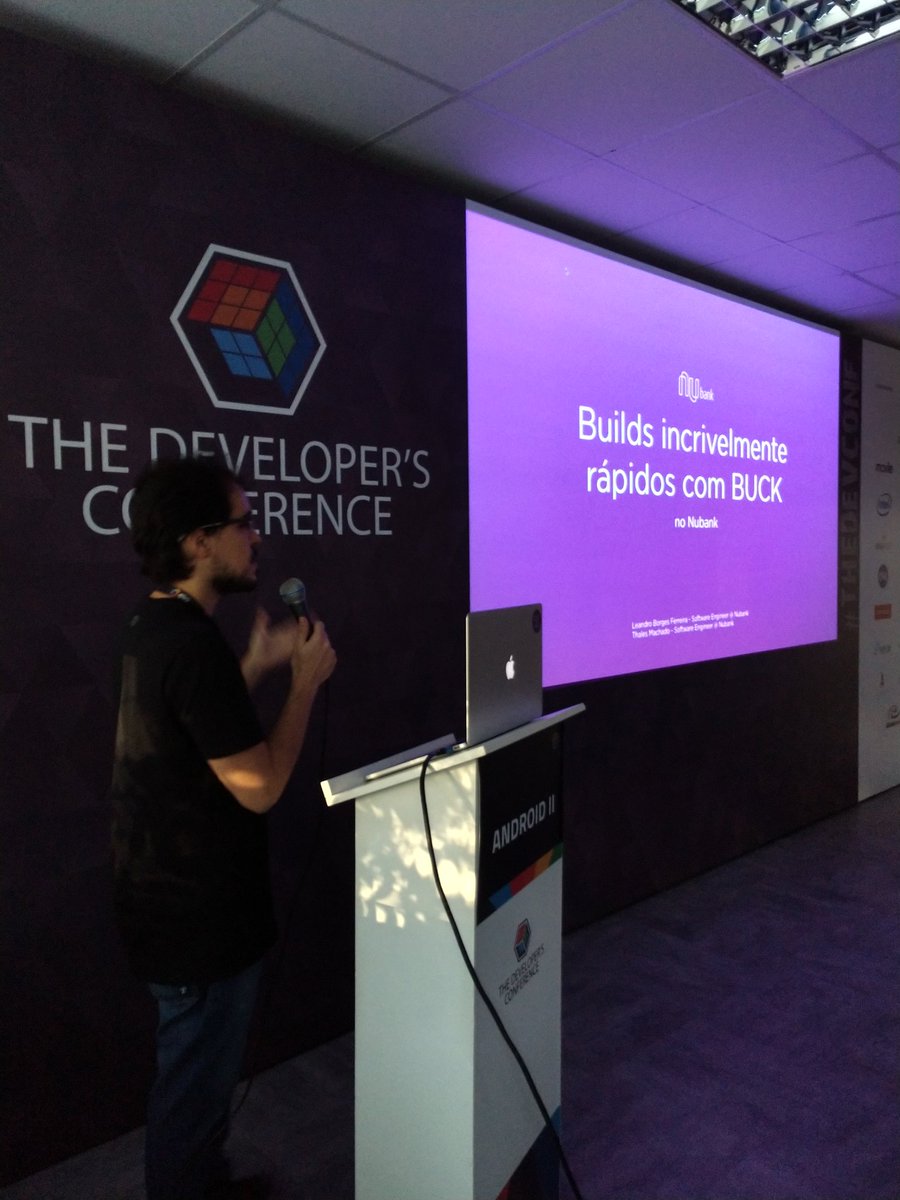 missayres's tweet photo. Palestra Builds incrivelmente rápidos com BUCK com Leandro Borges Ferreira @mLeandroBF #TheDevConf #trilhaAndroid https://t.co/RwFlzZDRWs