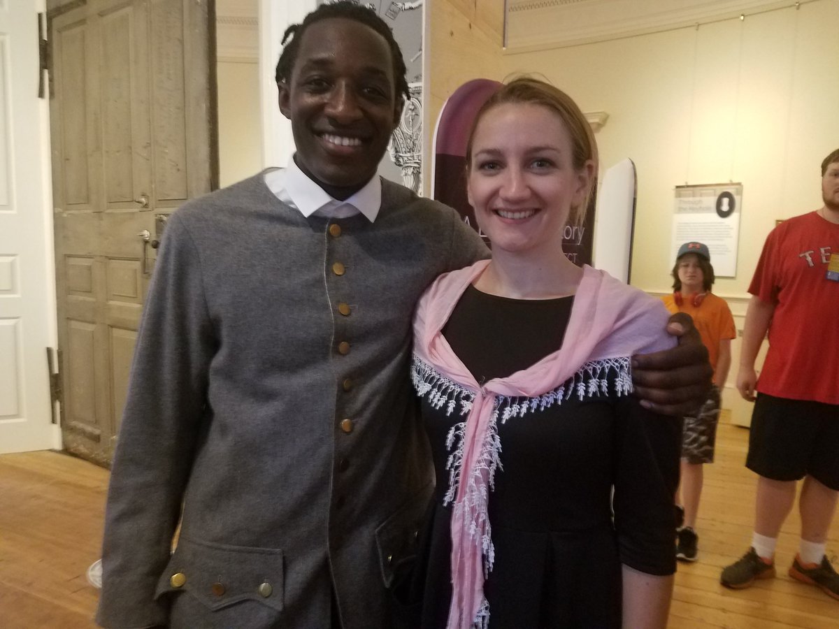 dunneteach's tweet photo. Our #PlaceBasedBos cohort of @BostonSchools teachers was blown away by the performance of Cato & Dolly at the Old State House. This 24 minute play tells the story of John Hancock's wife, Dolly, and a freed slave, Cato, who works in their household. https://t.co/HPoNaGWXgs