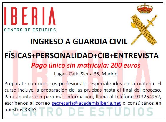 AcadIberia's tweet photo. Si estás en #ingresogc #124gc con plaza o en reserva, no dudes en preparar lo que te queda con nosotros y con nuestros especialistas. Hemos diseñado un curso con el que te ayudaremos a conseguir esa plaza, para que vayas de cabeza a #Baeza a cumplir tu sueño ☘️☘️💪 https://t.co/lunRZl37xp