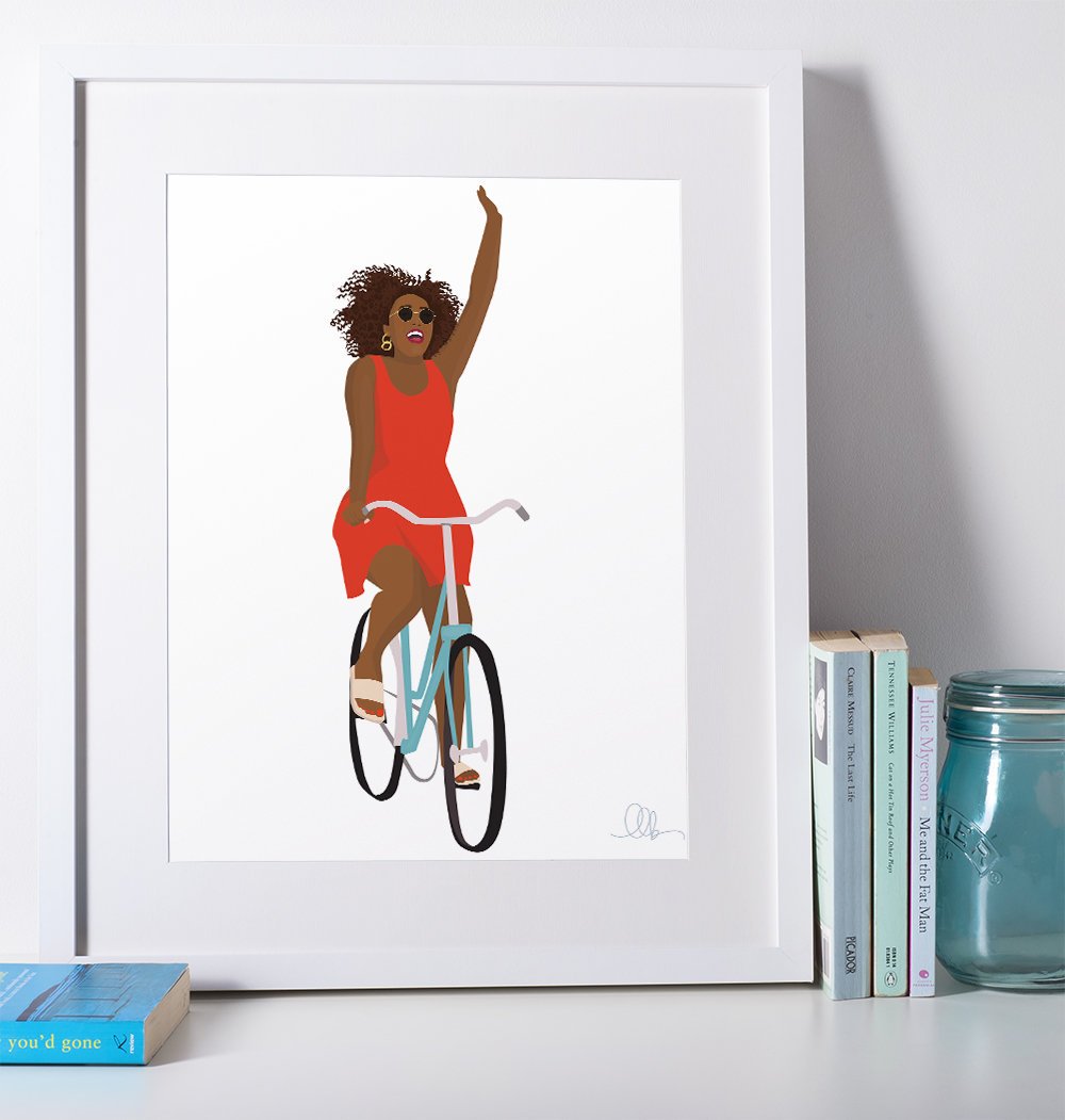 Excited to share the latest addition to my #etsy shop: Freewheeling Bicycle Girl (Illustration Print) etsy.me/2L5EOJb #art #print #digital #illustration #design #gift #fashionillustration #bicycle #biking