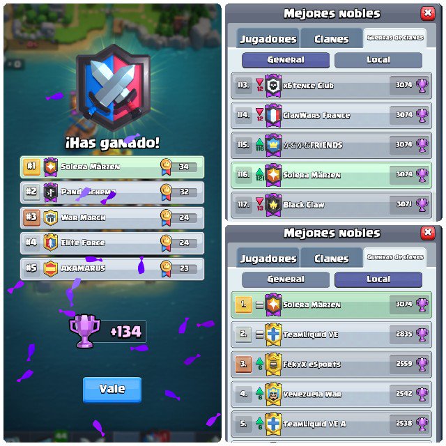 Que Privilegio y Orgullo, ser el Primer Clan Venezolano en llegar a Liga Legendaria. Grande Família. #HeilMärzen 🍺🍺Salud...