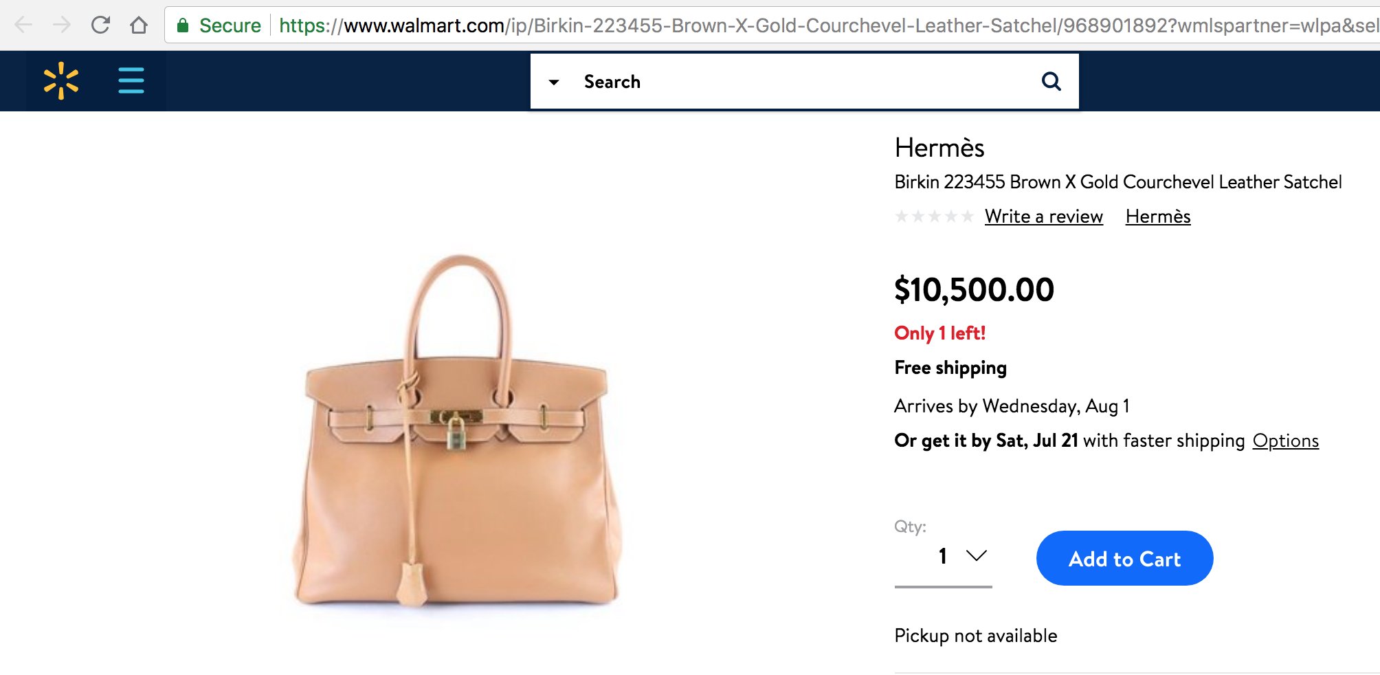 Galen Druke on X You can buy a 10 500 Hermes Birkin at Walmart. I just wanted you to know that. https t Z4IMSsHts2 https t Ga4h6jUdiR X