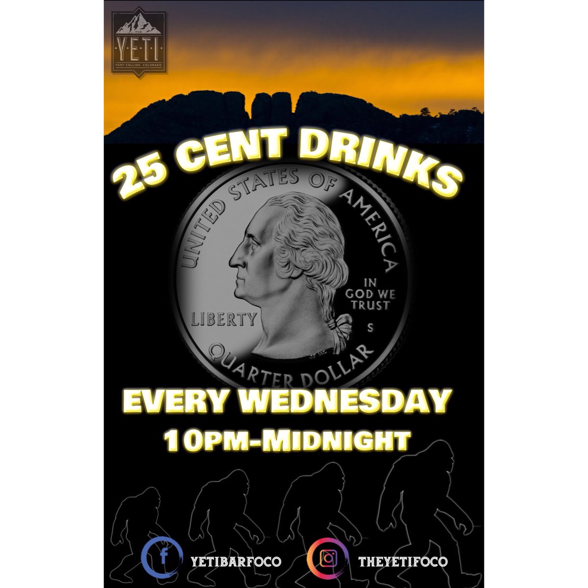YetiBarFoco's tweet photo. Another weekly event happening tonight, we have @DJNickRaww_  supplying the tunes again. Come enjoy the show 😀 https://t.co/EbA1waq0e8