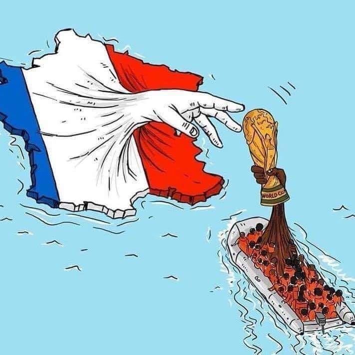 +1 Haber (@plus1haber) on Twitter photo Dünya Kupası'nı Fransa'nın, Afrika kökenli futbolcularıyla kazanması ile ilgili müthiş bir karikatür... 👏👏👏 Dünya Kupası'nı Fransa'nın, Afrika kökenli futbolcularıyla kazanması ile ilgili müthiş bir karikatür... 👏👏👏