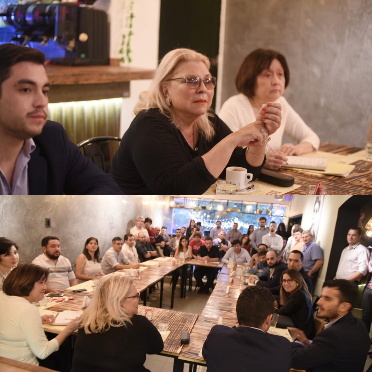 Ahora, <a href="/elisacarrio/">Elisa Lilita Carrió</a> junto a <a href="/TeradaAlicia/">Alicia Terada</a> en Resistencia en una reunión con jóvenes empresarios y emprendedores locales.