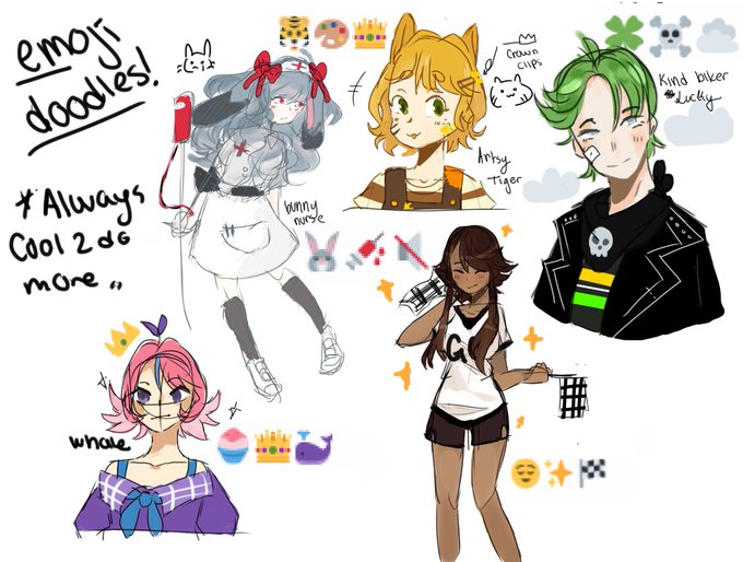 some wips !! might finish a few of these? big lov @ nurse , whale, and race girl .. 