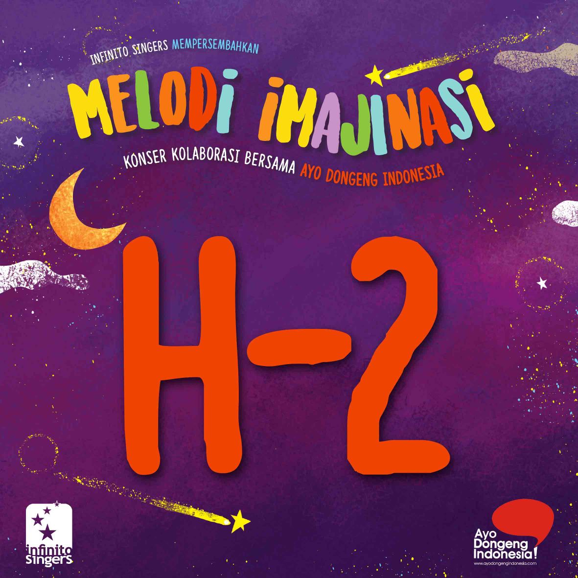 infinitosingers's tweet photo. Kita segera berjumpa di Bandung!
Yang belum punya tiket, yuk dipesan.
––
MELODI IMAJINASI Vol. 2 
Konser kolaborasi bersama @ayodongeng_ind  untuk anak-anak Indonesia. 

Sabtu, 21 Juli 2018
BANDUNG CREATIVE HUB 
Jam: 16.00 WIB

Info Tiket:
Nina (0898 9908 652)

 #infinitosingers https://t.co/3m0Y40hgDe