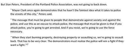 People were pissed about the Portland Police Bureau beating up Little Beirut protesters. Peter didn't give a fuck.