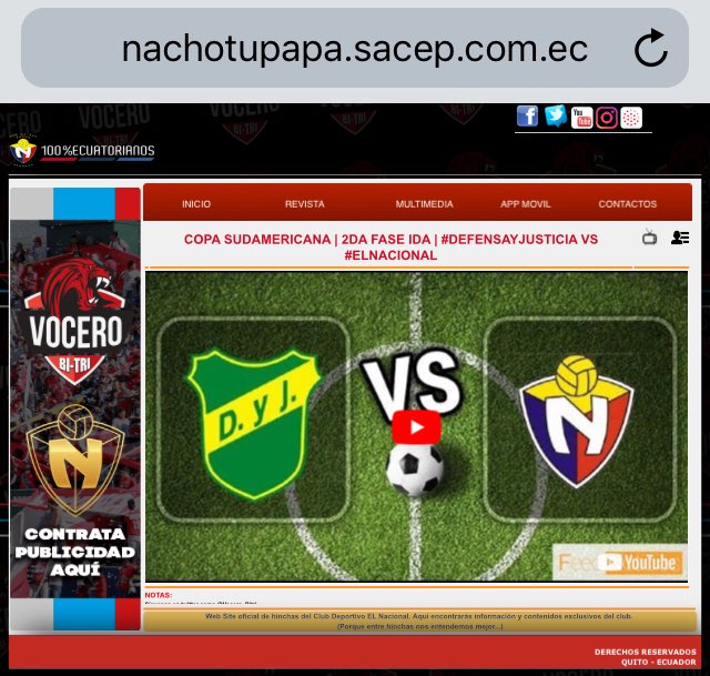 Vocero_Bitri's tweet photo. 📺 AHORA por #NachoTV - Copa Sudamericana 2da fase -ida |  #DefYJust vs #ElNacional  solo por #NachoTV en formato 📹
👉🏼DALE CLICK AQUÍ  https://t.co/NBk2klCKBe - #Vocero_Bitri

👁Quieres promocionar en nuestra web escríbenos a sacep2003@gmail.com https://t.co/F3wuRHrjyd